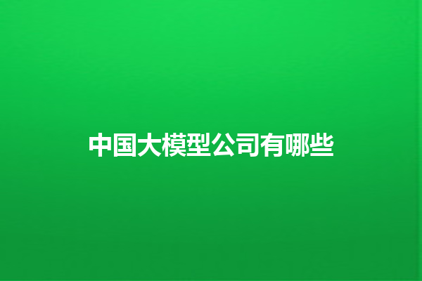 中国大模型公司有哪些