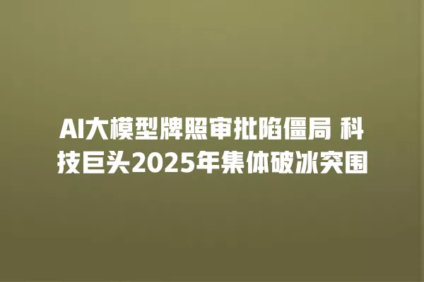 AI 大模型牌照审批陷僵局 科技巨头 2025 年集体破冰突围 一