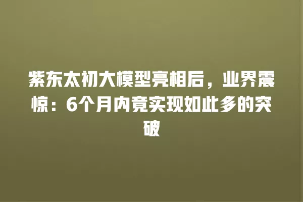 紫东太初大模型亮相后,业界震惊:6 个月内竟实现如此多的突破 一