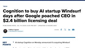 AI编程赛道迎来新变局：Cognition AI迅速收购Windsurf！