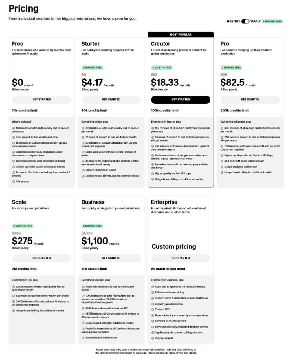 揭开 20 款顶尖 AI 产品定价页面的神秘面纱！