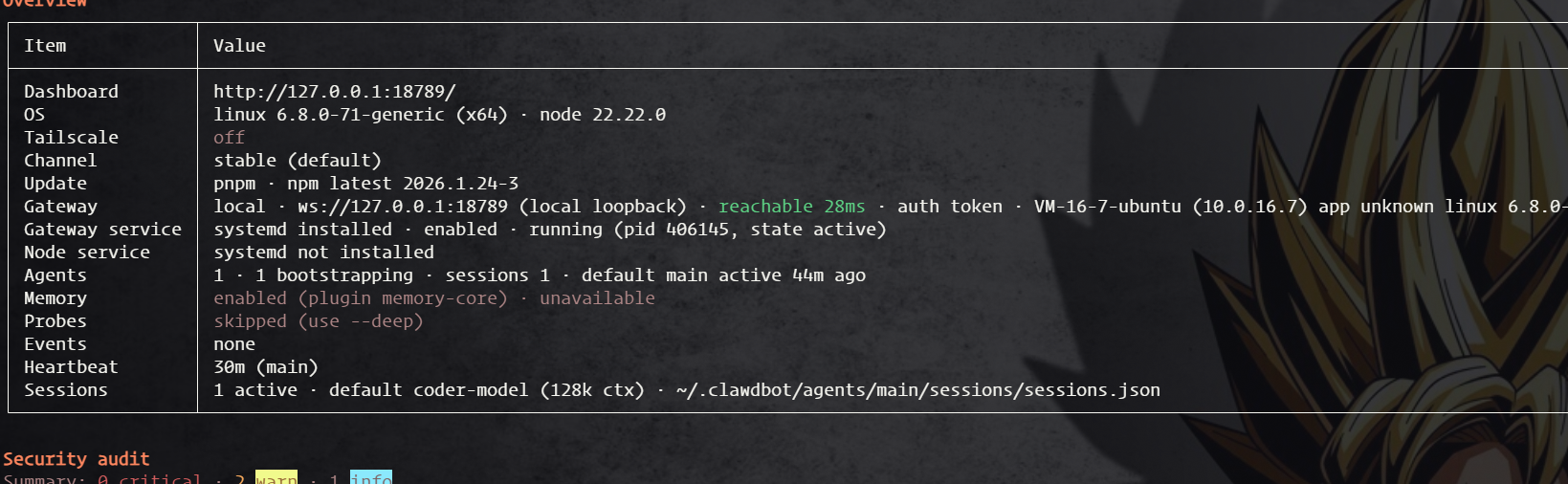 Openclaw 服务状态检查 - AI 助手运行中
